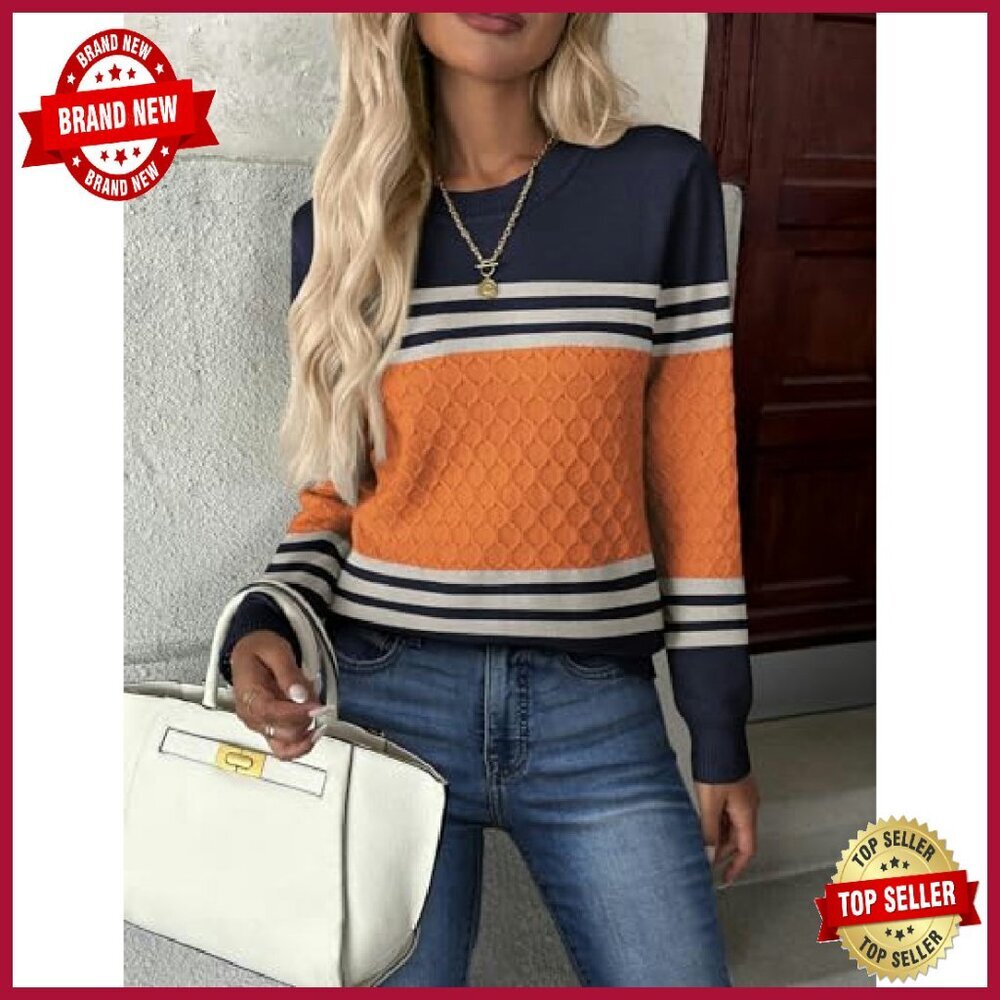 Soft Crewneck Pullover Sweater, Viscose Blend, Fall Casual Wear - Picture 4 of 8